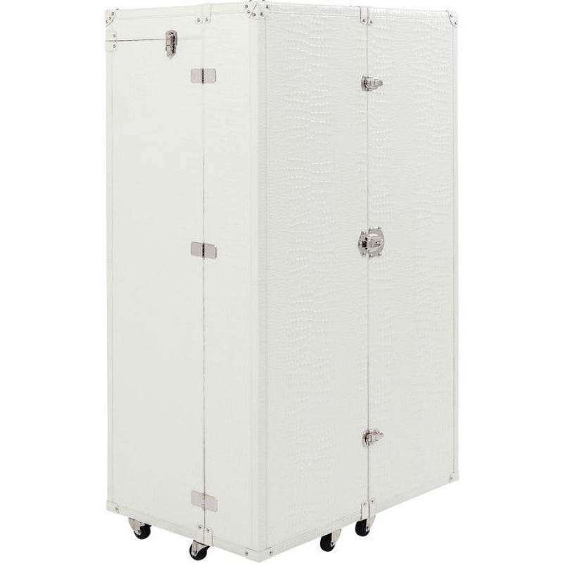 Wardrobe Trunk Office Croco White